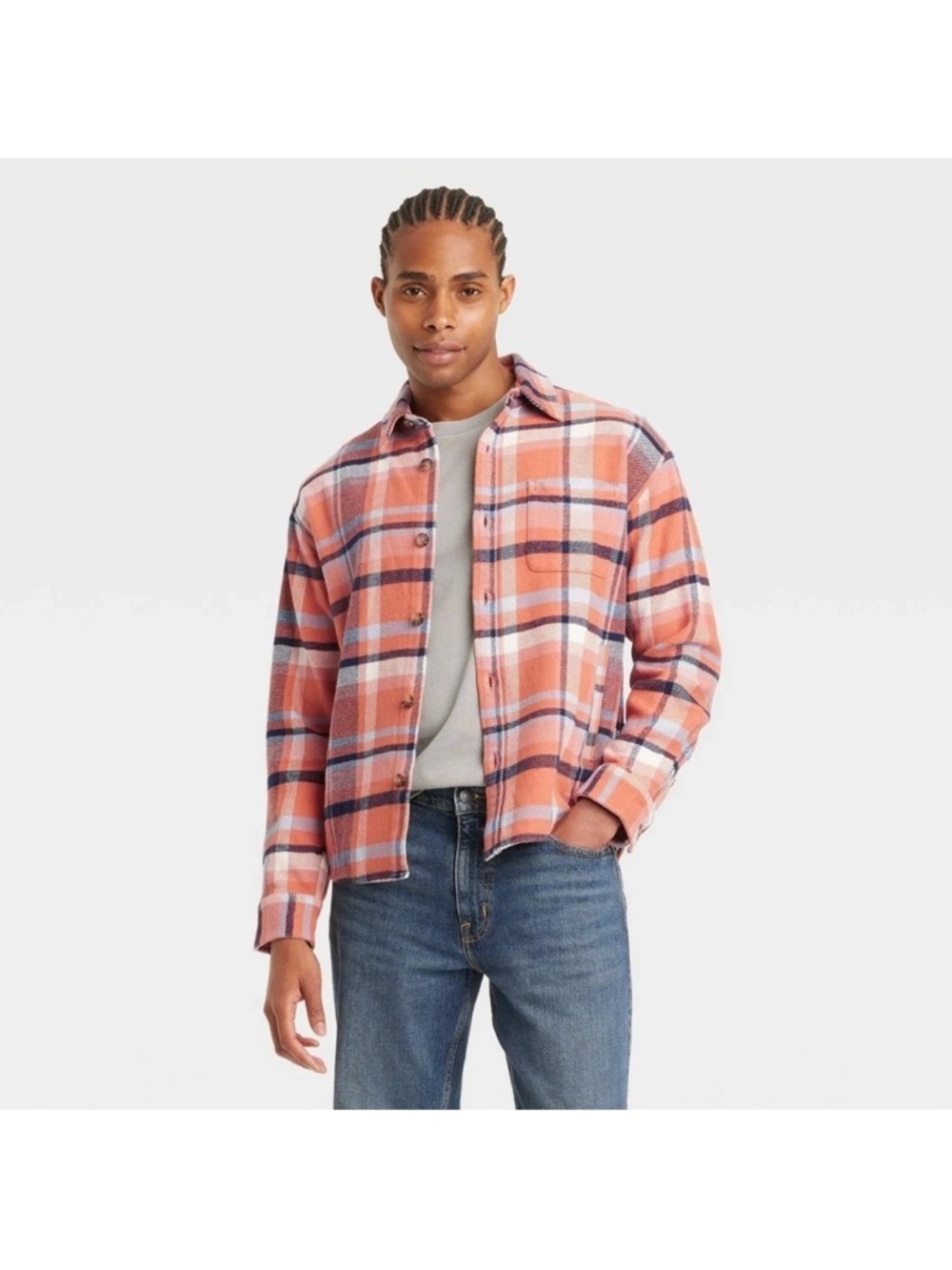 NWT Goodfellow Men's Button-Up standard fit flannel. Heavyweight Size S